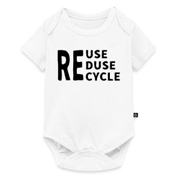 Wiederverwenden, reduzieren, recyceln, - Baby Premium Kurzarmbody - Weiß - Vorne