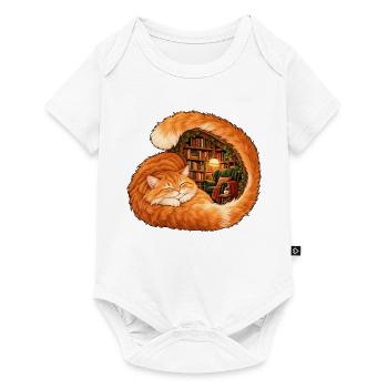 Ginger Cat mit einer geheimen Bibliothek - Baby Premium Kurzarmbody - Weiß - Vorne