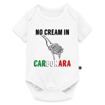 No Cream in Carbonara – Italienischer Pasta-Humor - Baby Premium Kurzarmbody - Weiß - Vorne