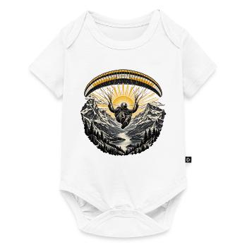 Astronaut Paraglider Alpen Sonnenaufgang - Baby Premium Kurzarmbody - Weiß - Vorne