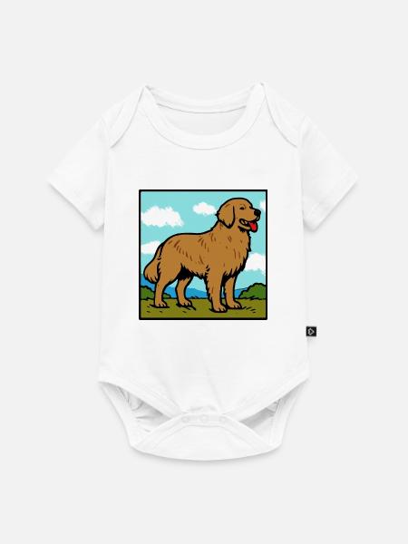 Golden Retriever - Baby Premium Kurzarmbody - Weiß
