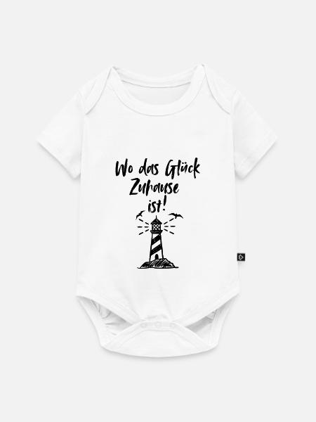 Wo das Glück Zuhause ist - Baby Premium Kurzarmbody - Weiß