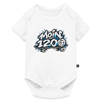 Moin Graffiti Skateboard Splash - Baby Premium Kurzarmbody - Weiß - Vorne