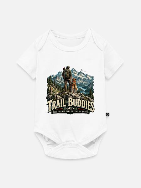 Trail Buddies – Wandern mit Hund - Baby Premium Kurzarmbody - Weiß