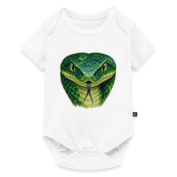 Smaragdgrüner Schlangenkopf - Baby Premium Kurzarmbody - Weiß - Vorne