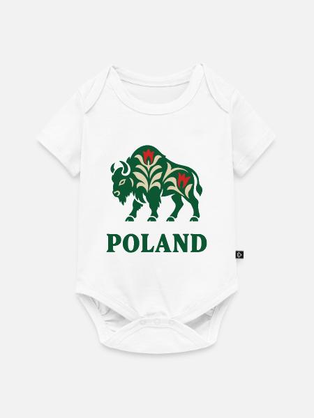 Polnische Bison-Volkskunst Polen Souvenir - Baby Premium Kurzarmbody - Weiß