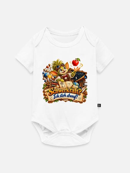 Wenuma.  Schwerkraft? Ich steh drauf! - Baby Premium Kurzarmbody - Weiß