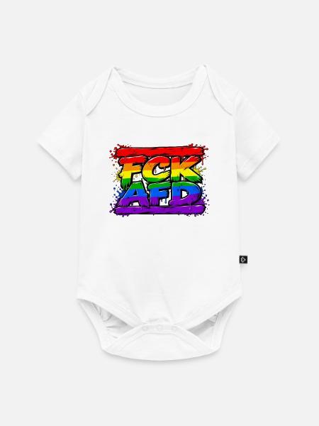 Regenbogen Graffiti AFD Widerstand - Baby Premium Kurzarmbody - Weiß