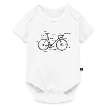 Anatomie der Fahrradteile, Geschenk für Radfahrer - Baby Premium Kurzarmbody - Weiß - Vorne
