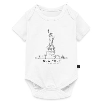 Statue of Liberty New York Line Kunst - Baby Premium Kurzarmbody - Weiß - Vorne