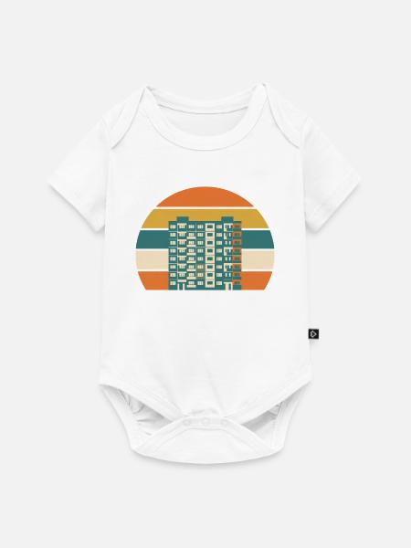 Plattenbau Retro Grafik Osten Retro - Baby Premium Kurzarmbody - Weiß