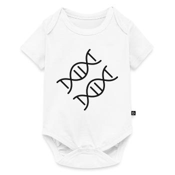 DNA-Doppelhelix-Linie-Symbol - Baby Premium Kurzarmbody - Weiß - Vorne