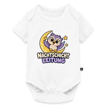 Nachtschichtleitung Babyeule - Baby Premium Kurzarmbody - Weiß - Vorne