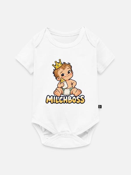 Milchboss Baby - Baby Premium Kurzarmbody - Weiß