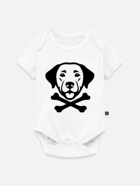 Hundekopf Knochen Logo - Baby Premium Kurzarmbody - Weiß