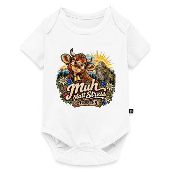 Pfronten - Muh statt Stress - Alpenglanz Kuh - Baby Premium Kurzarmbody - Weiß - Vorne