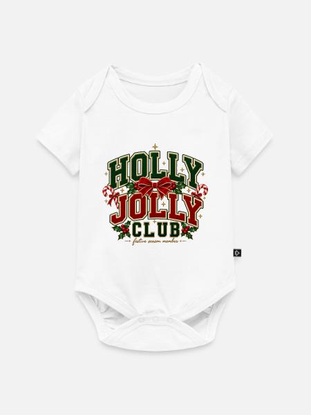 Holly Jolly Club Emblem - Baby Premium Kurzarmbody - Weiß