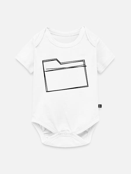 Ordner handgezeichnet - Baby Premium Kurzarmbody - Weiß