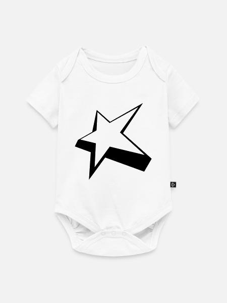 Stilvoller Stern - Baby Premium Kurzarmbody - Weiß