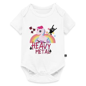 Heavy Metal Unicorn Rock Rainbow Skull Gift - Baby Premium short-sleeve bodysuit - white - Front