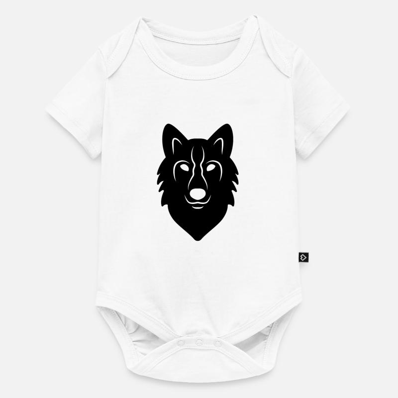 loup - Body à manches courtes Premium Bébé - blanc