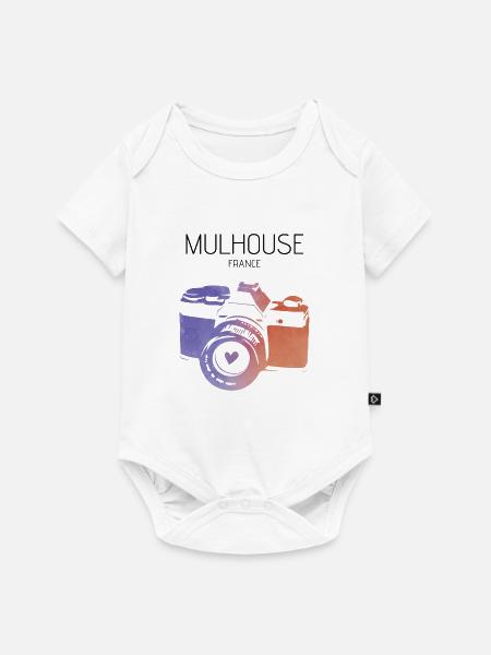 Kamera Mulhouse Frankreich - Baby Premium Kurzarmbody - Weiß