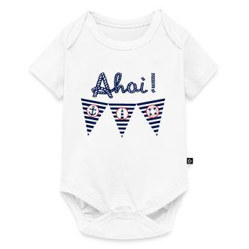 Ahoi, mer, maritime, drapeau - Body à manches courtes Premium Bébé - blanc - Devant