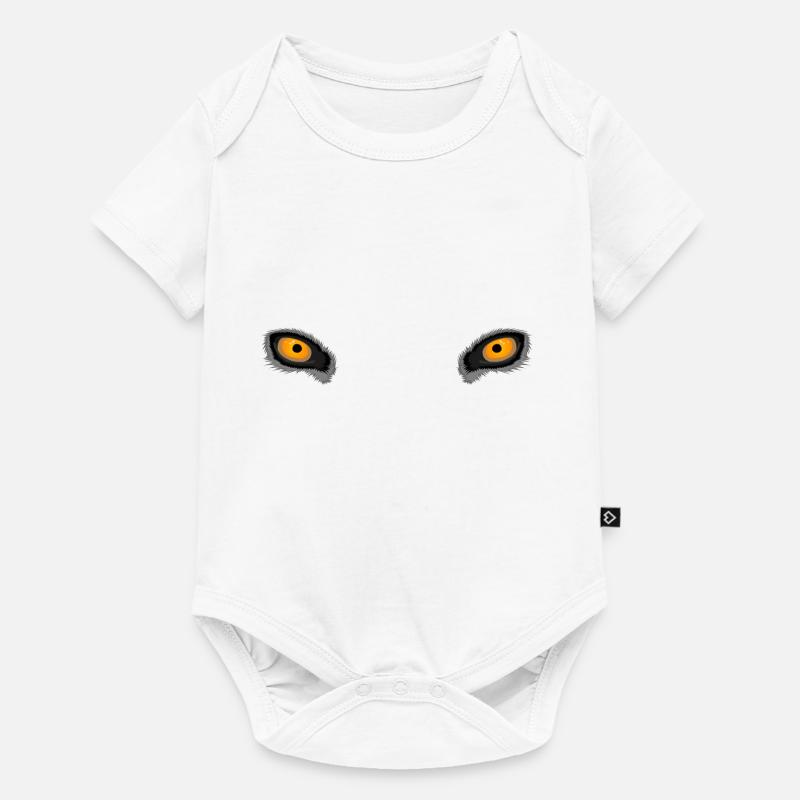 Yeux de loup profond jaune - Body à manches courtes Premium Bébé - blanc