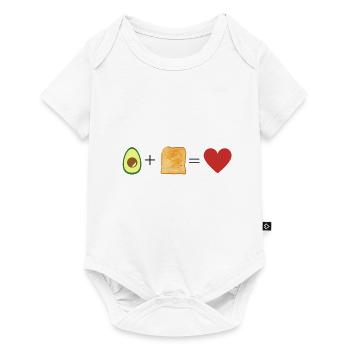Avocat / pain / Amour / pain grillé et avocat - Body à manches courtes Premium Bébé - blanc - Devant