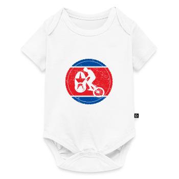 Vélo amour vélo bmx Corée du Nord - Body à manches courtes Premium Bébé - blanc - Devant