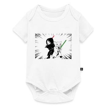 Action Katzen - Baby Premium Kurzarmbody - Weiß - Vorne