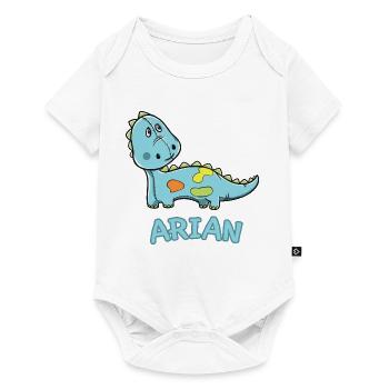 Dinosaurier lustig Kind Arian Geschenk Geburtstag - Baby Premium Kurzarmbody - Weiß - Vorne