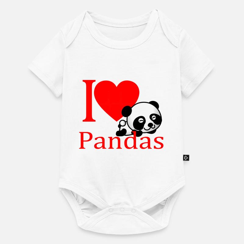 J'adore Panda - Body à manches courtes Premium Bébé - blanc