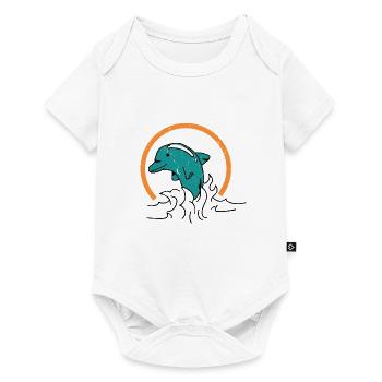Dauphin vintage style poisson orange cadeau océan - Body à manches courtes Premium Bébé - blanc - Devant