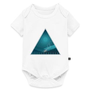Triangle night campfire at full moon in the forest - Baby Premium short-sleeve bodysuit - white - Front