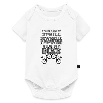 Bike Shirt uphill und downhill - Baby Premium Kurzarmbody - Weiß - Vorne
