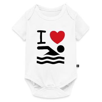 I love swim saying gift idea - Baby Premium short-sleeve bodysuit - white - Front