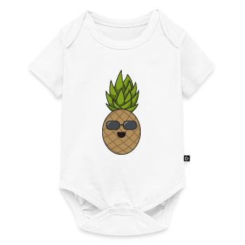 Pineapple cool gift sunglasses summer fruit - Baby Premium short-sleeve bodysuit - white - Front