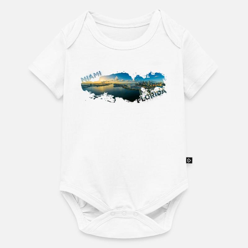 Miami Florida Splash - Body à manches courtes Premium Bébé - blanc