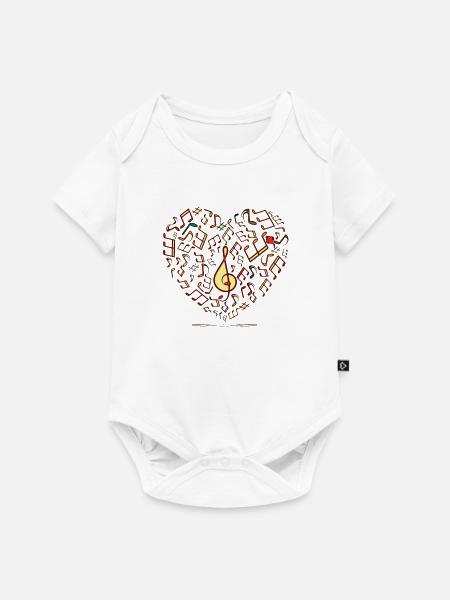 Ich Liebe Musik Herz - Baby Premium Kurzarmbody - Weiß