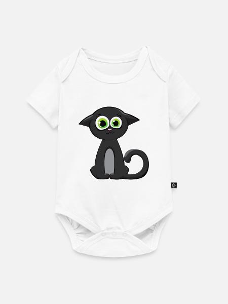Katzengesicht Kätzchen - Baby Premium Kurzarmbody - Weiß