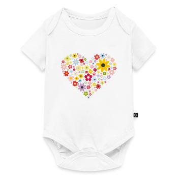 Coeur de fleur - Body à manches courtes Premium Bébé - blanc - Devant