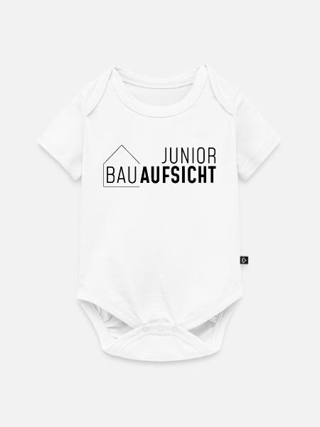 Junior Bauaufsicht mit Haus! - Baby Premium Kurzarmbody - Weiß