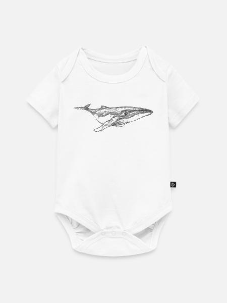 Wal Design schwimmend - Baby Premium Kurzarmbody - Weiß