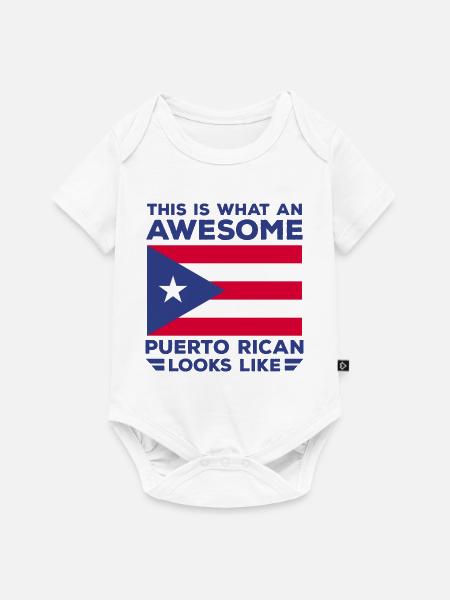Puerto Rico - Baby Premium Kurzarmbody - Weiß