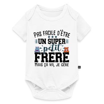 Petit Frère Renard Cadeau Bébé Garçon Famille - Body à manches courtes Premium Bébé - blanc - Devant