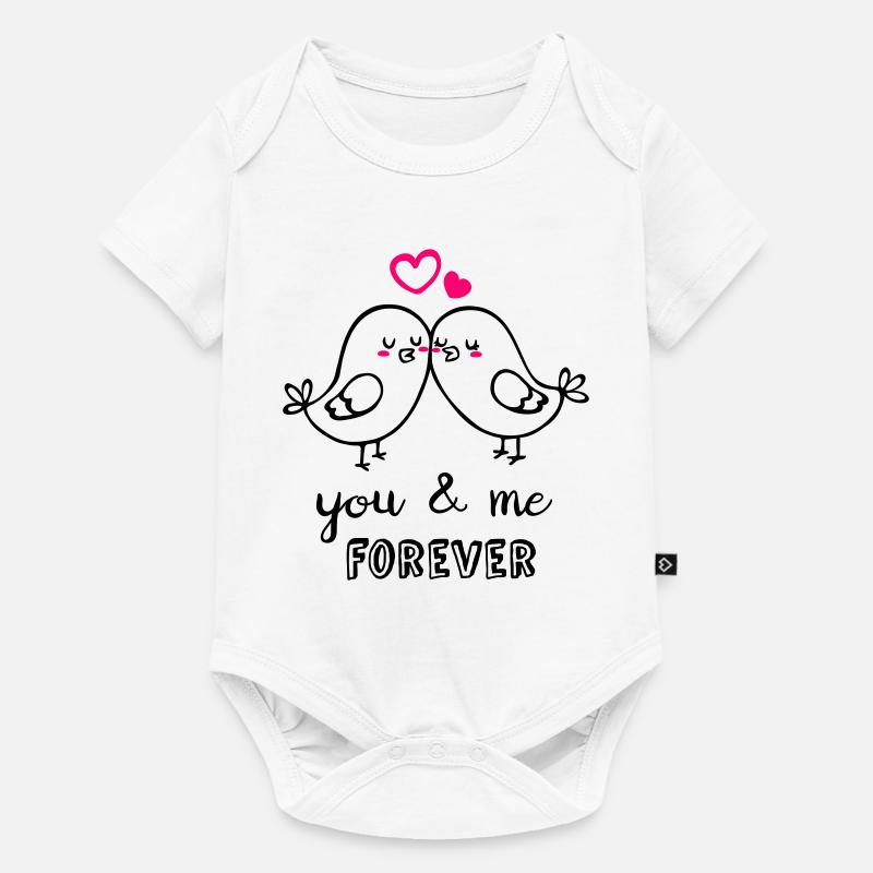 Oiseaux d’amour - Body à manches courtes Premium Bébé - blanc