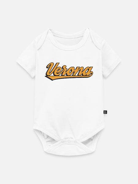Verona Retro Script Logo - Baby Premium Kurzarmbody - Weiß