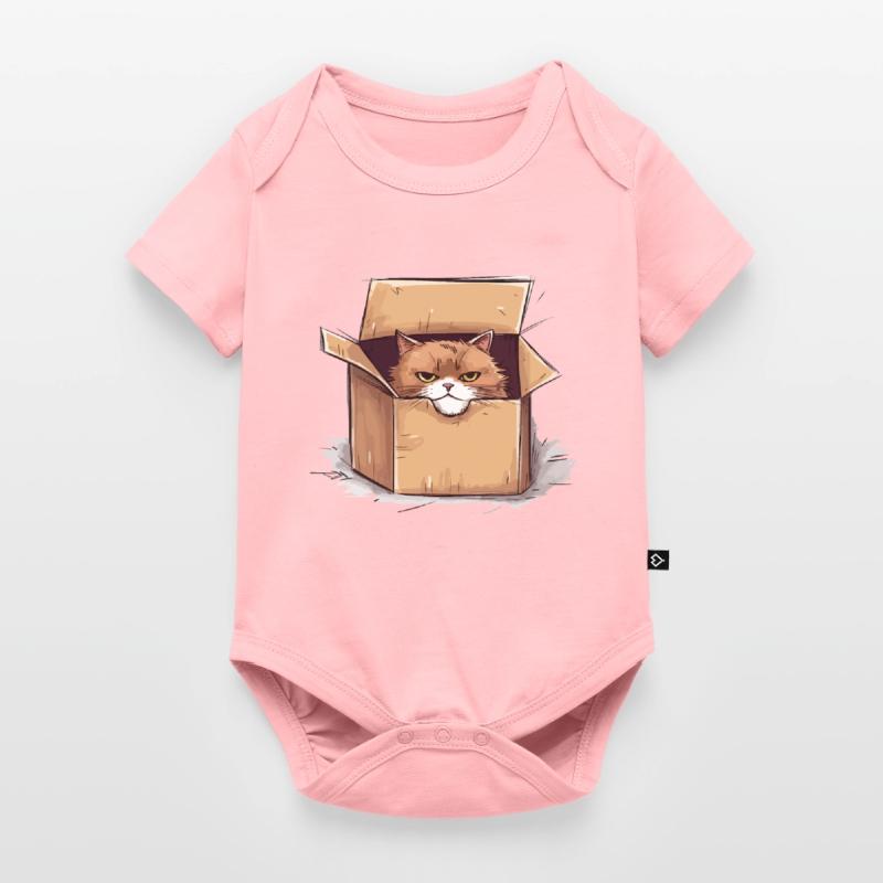 Cat grumpy grumpy grumpy sits in the box Baby Premium short-sleeve bodysuit