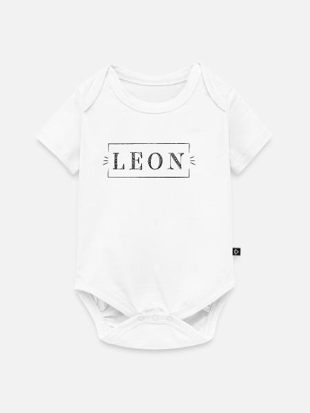 LEON - Baby Premium Kurzarmbody - Weiß